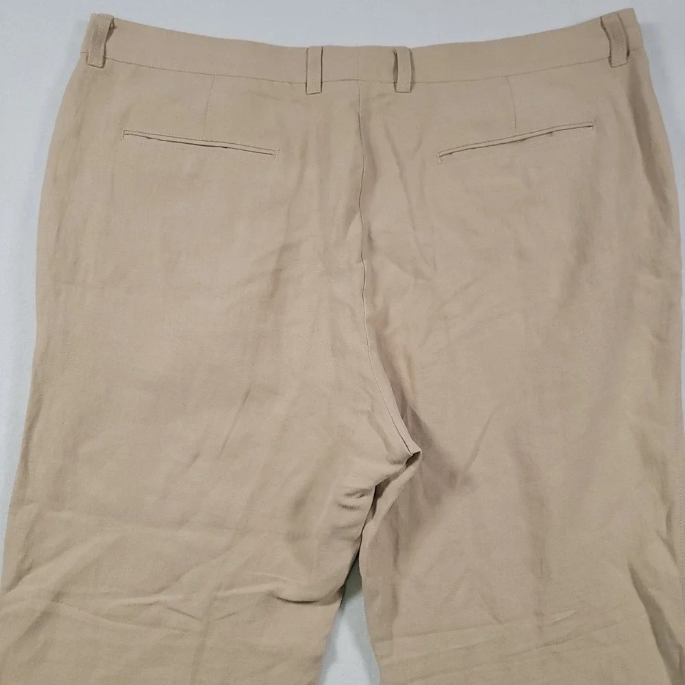 Tommy Bahama Brosnan Pants Mens 40x30 Khaki Linen Silk Flat Front Chino Coastal